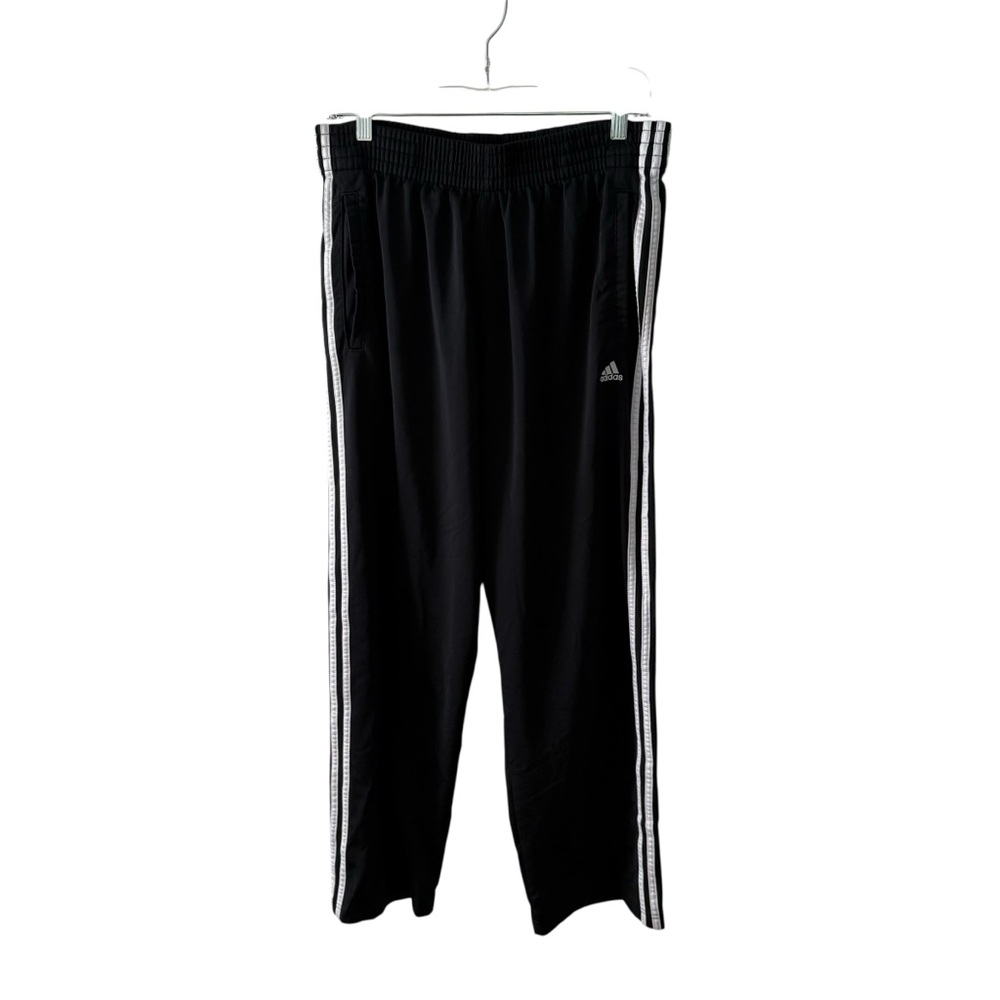 Vintage Adidas Track Pants Tear Away Men Small Black 3 Stripes Snaps Baggy Y2K - Picture 17 of 17